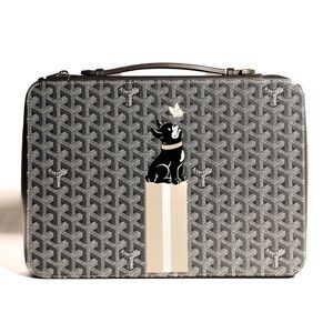 Goyard Compagnon Universal Briefcase Canvas Leather Grey